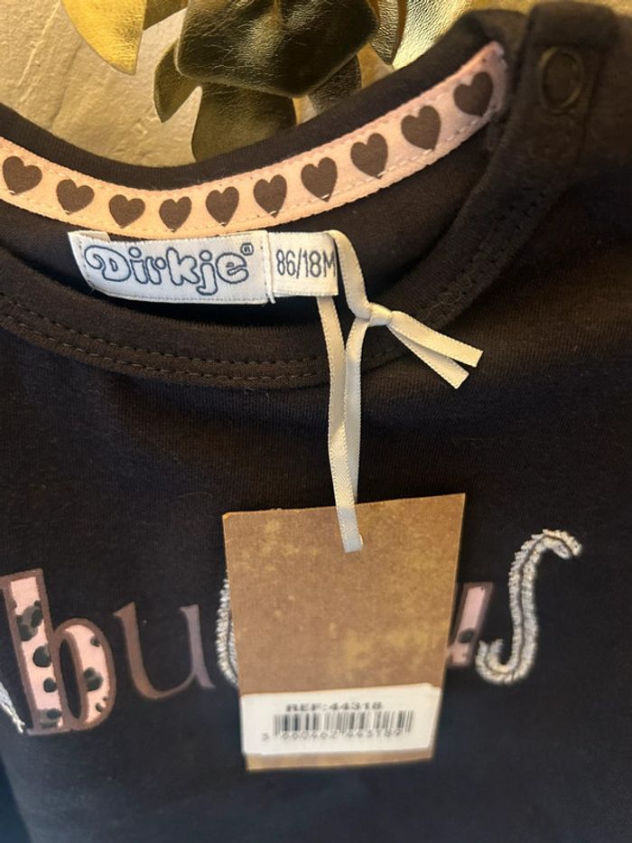 T shirt manches longues Noires fabulous 18 mois fille neuf avec étiquette - photo numéro 2