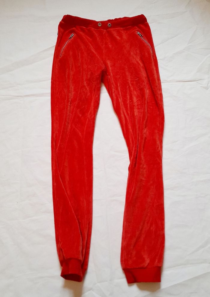 Pantalon de jogging femme rouge en velours Vue sur mer taille 38