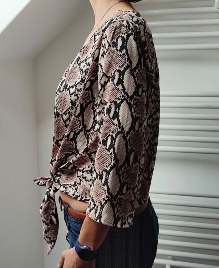 Top oversize fluide imprimé python - photo numéro 3