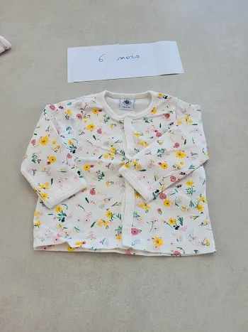 Gilet fleuri 6 mois petit bateau