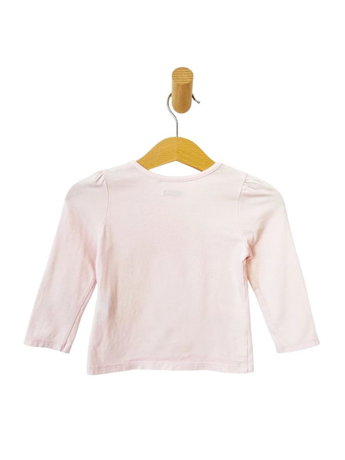 T-shirt manches longues rose pâle lapins - IKKS 12 mois (74cm) - photo numéro 3
