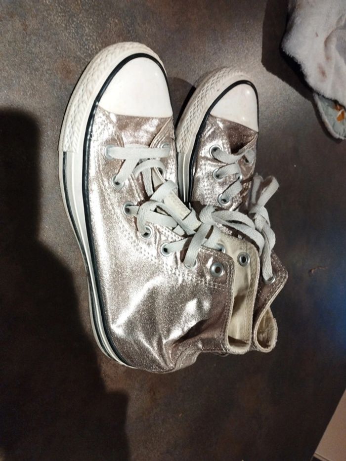 Converse rose argenté fêtes - photo numéro 2