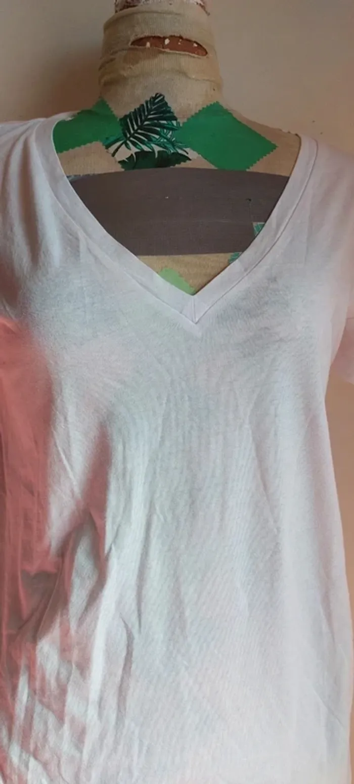 Tee- shirt blanc basique Zara, neuf, 100% coton, taille M - photo numéro 2