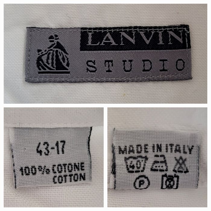 Lanvin Chemise MC T43/TUS17/TXL-Blanc-Coupe Droite-Vintage 90s-100%Coton en TBE - photo numéro 5