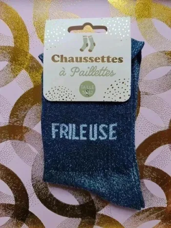 Chaussette à paillettes message