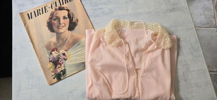 Charmante Tunique Vintage Dentelle & Rose Poudré - photo numéro 2
