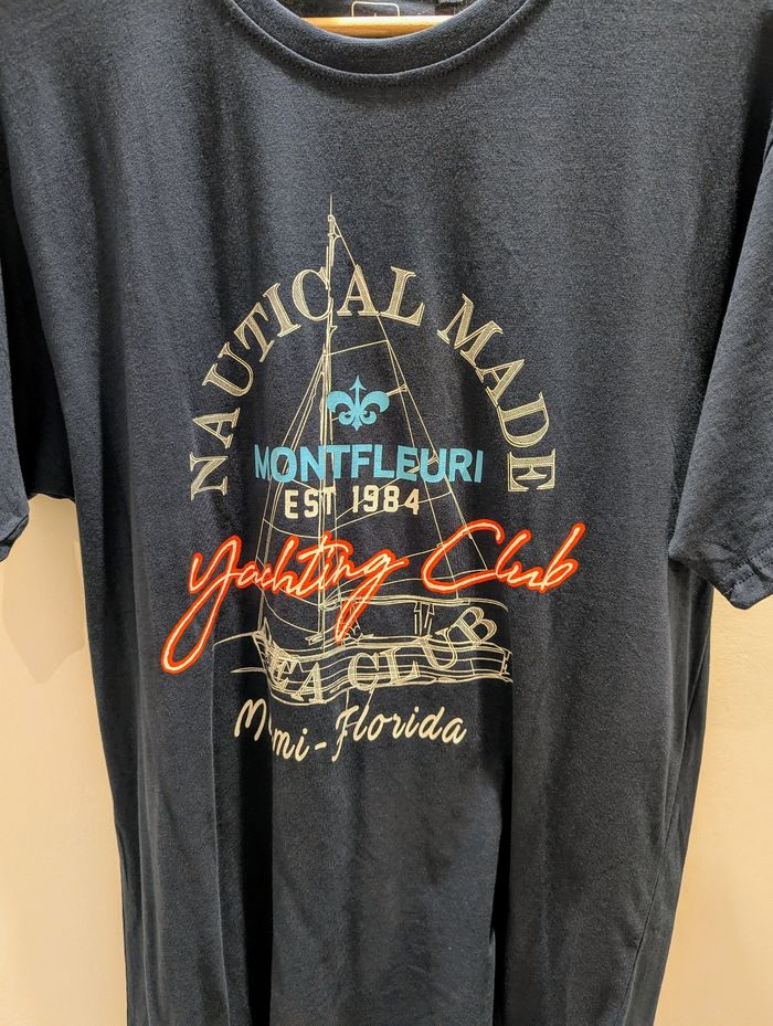 T-shirt bleu marine Nautical made Taille XXL (taille petit) - photo numéro 2