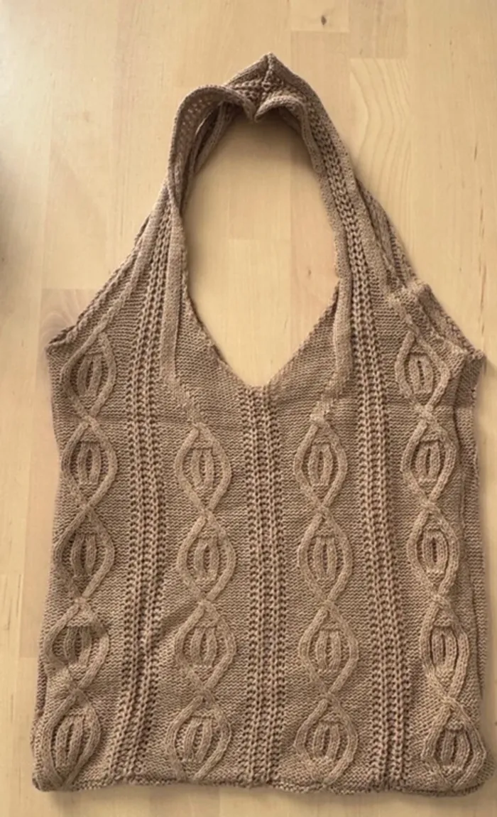 Joli sac effet laine torsadée marron - photo numéro 2