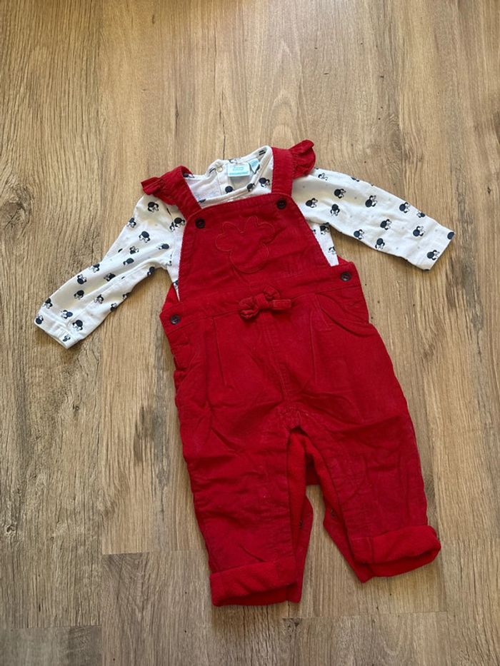 Ensemble haut + salopette Minnie Disney 6 mois