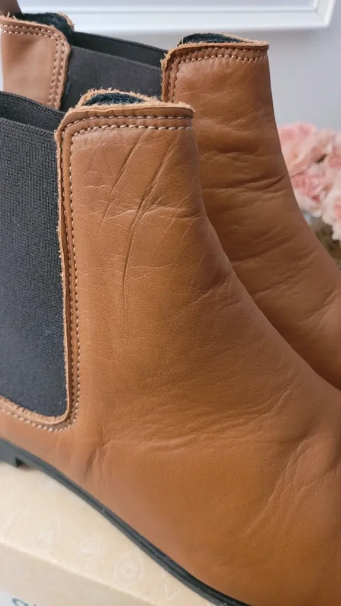 Bottines en cuir camel neuves taille 41 - photo numéro 18