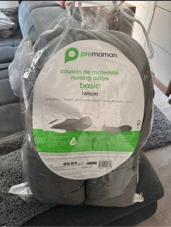 Coussin d’allaitement Premaman, 160 cm, gris – comme neuf !