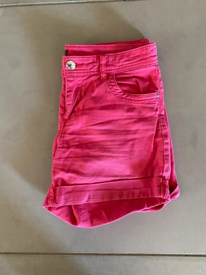 short en jeans GDM fuschsia taille 38 - photo numéro 13