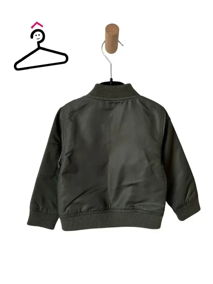 (NEUF) Veste légère de mi-saison kaki - 3 pommes 9-12mois (80cm) - photo numéro 4