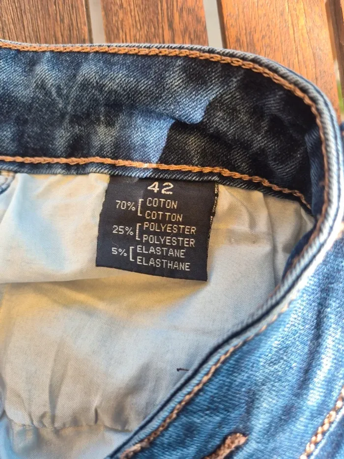 Jean troué Skinny Bleu T.42 - photo numéro 8