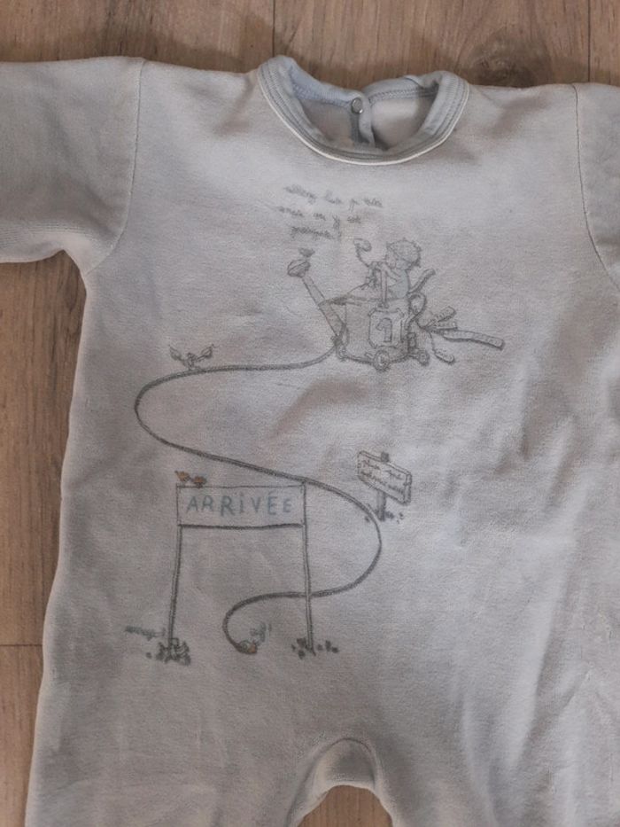 Pyjama bleu 12 mois en velours - photo numéro 2