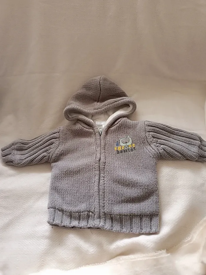 🎀 veste polaire grise kitchoun taille 3 mois 🎀