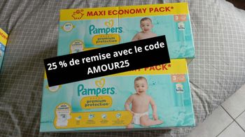 2 cartons Pampers premium protection taille 3
