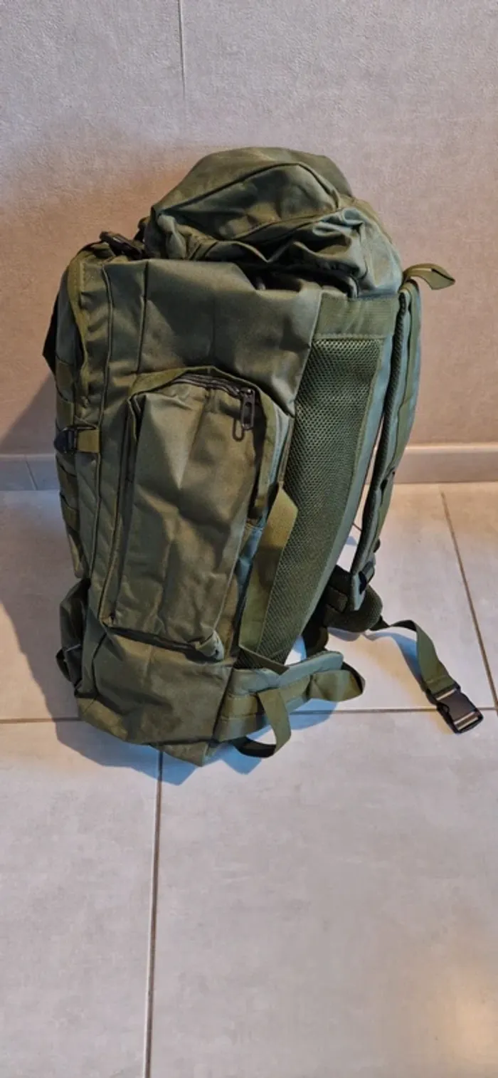 Sac à dos multipoches tactique kaki vert 60-70L - photo numéro 5