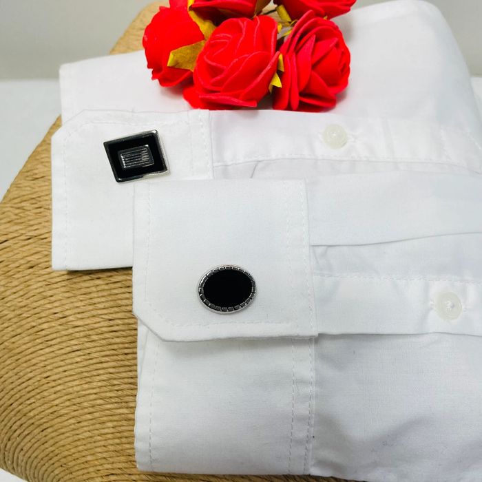 🔥 Lot 🔥 Boutons de manchettes chic et élégant. Neuf. Argenté et noir. - photo numéro 11