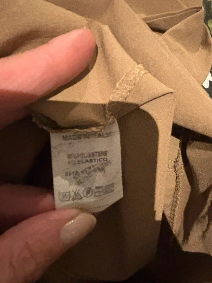Pantalon camel à bretelles et ceinture – Taille XS - photo numéro 6