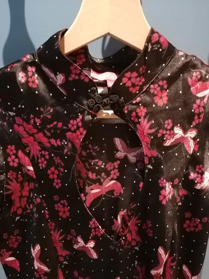 😍Robe 36 motif japonisant rose et noir extra vif😍 - photo numéro 3