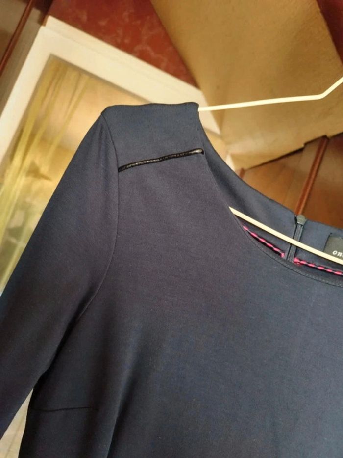 Robe droite bleue foncé col rond viscose S/36 - photo numéro 7