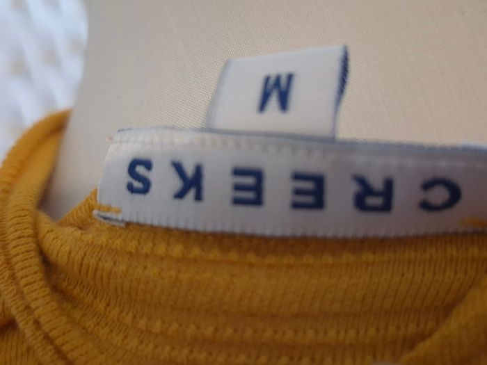 Joli T-shirt jaune moutarde texturé manches bouffantes Creeks femme TM / 38 - photo numéro 8