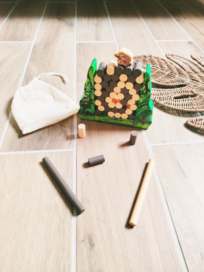🦥Jeu de dextérité Le mur de bois avec Paresseux en bois