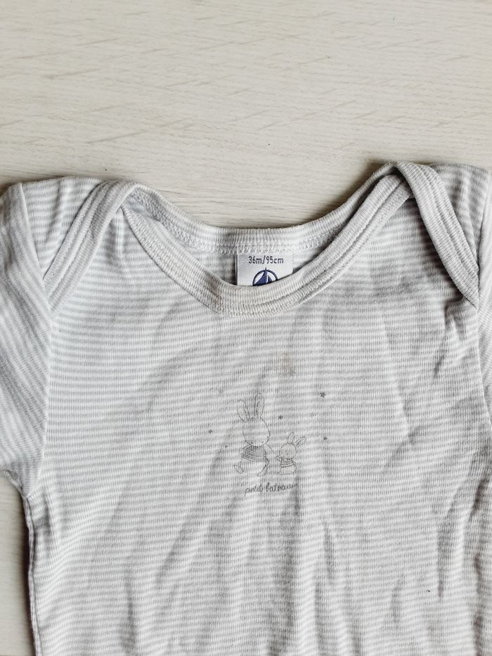 Vêtement mixte garçon fille body manches courtes lapin Petit Bateau 3 ans - photo numéro 2