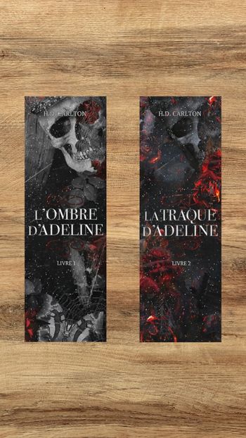 Marque page L'ombre d'Adeline et La Traque d'Adeline tome 1 et 2