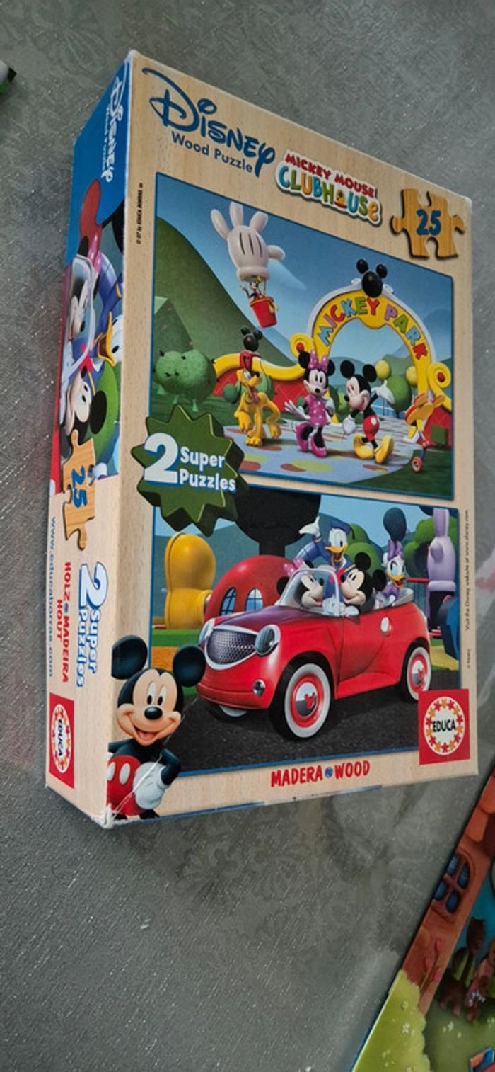 2 puzzles de 25 pièces mickey mouse club house disney educa - photo numéro 4