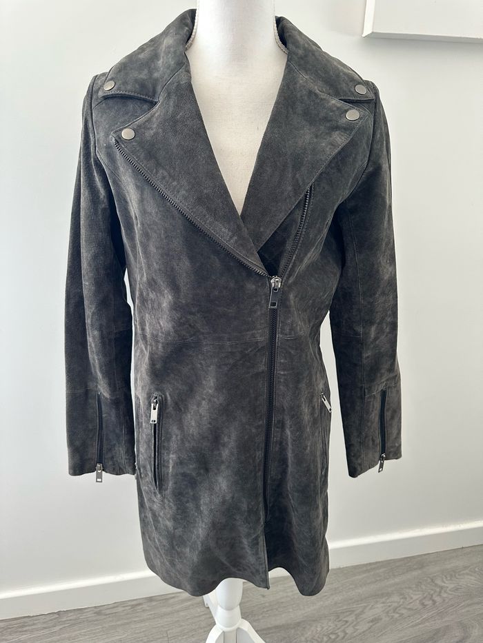 Manteau en suédine gris et argenté Grain de Malice T36 S Achat
