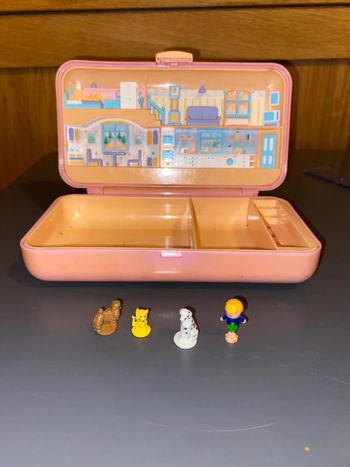 Polly pocket bluebird pretty hair 1990 rectangle rose saumon