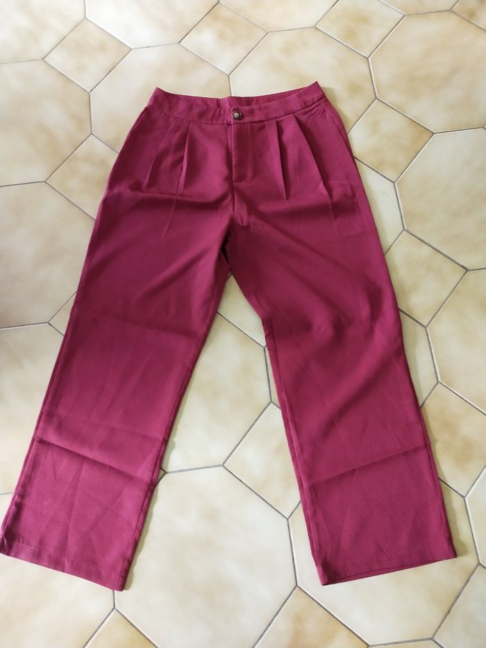 Pantalon ample bordeaux femme