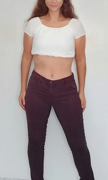 Pantalon slim stretch violine taille 38