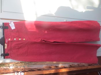 Pantalon large wide leg large kiabi rouge bordeaux 36