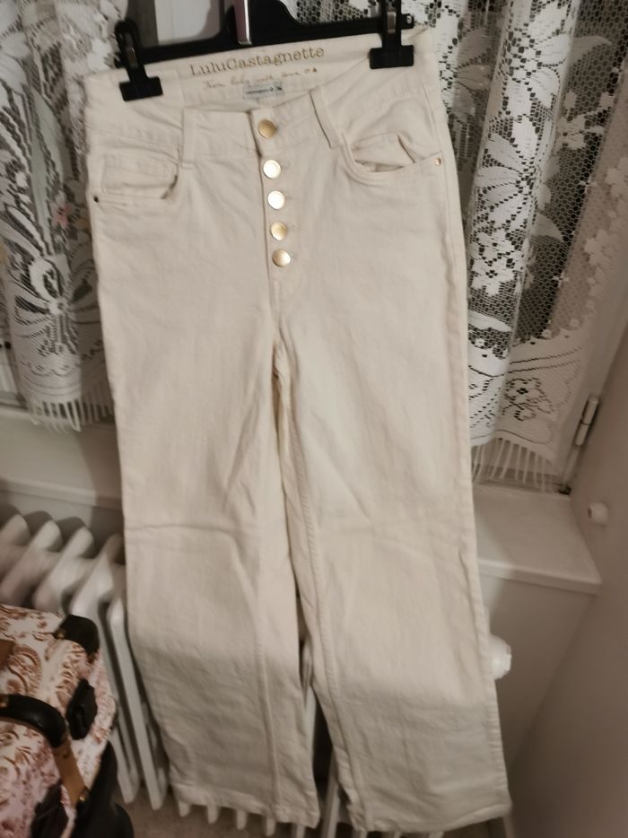 Jeans blanc "lulu Castagnette" à 5 boutons