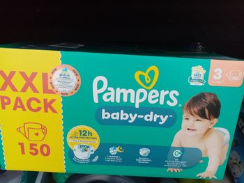 Lot 150 couches pampers baby dry taille 3