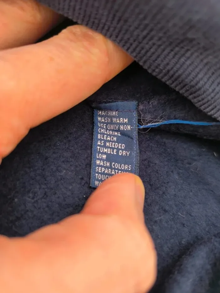 Sweat a capuche zippé homme Ralph Lauren taille M bleu avec capuche verte bon état - photo numéro 4