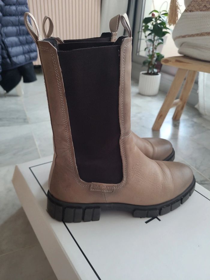 Bottines bagatt en cuir pointure 40 couleur taupe - photo numéro 8