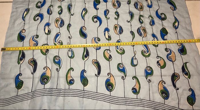 Écharpe à motifs »Petrusse »bleu ciel et multicolore - photo numéro 2