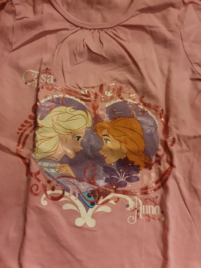 tee shirt reine des neiges Disney 4 à 5 ans - photo numéro 2