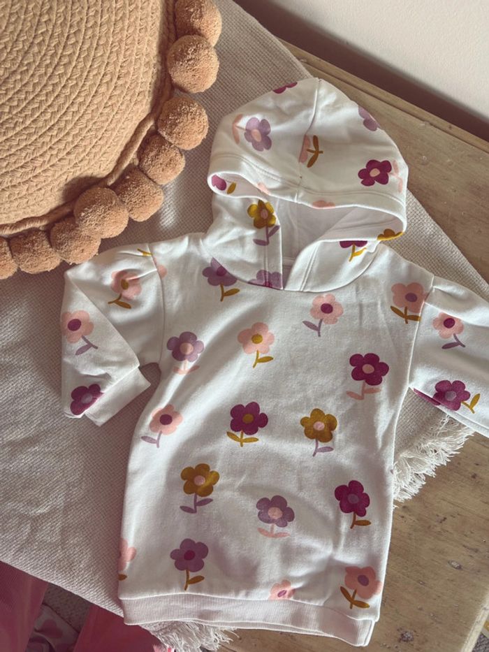 Robe sweat-shirt sportwear à fleur et capuche gemo 18 - photo numéro 2