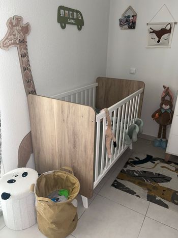 Lit bébé à barreaux en bois Noah 60x120 cm