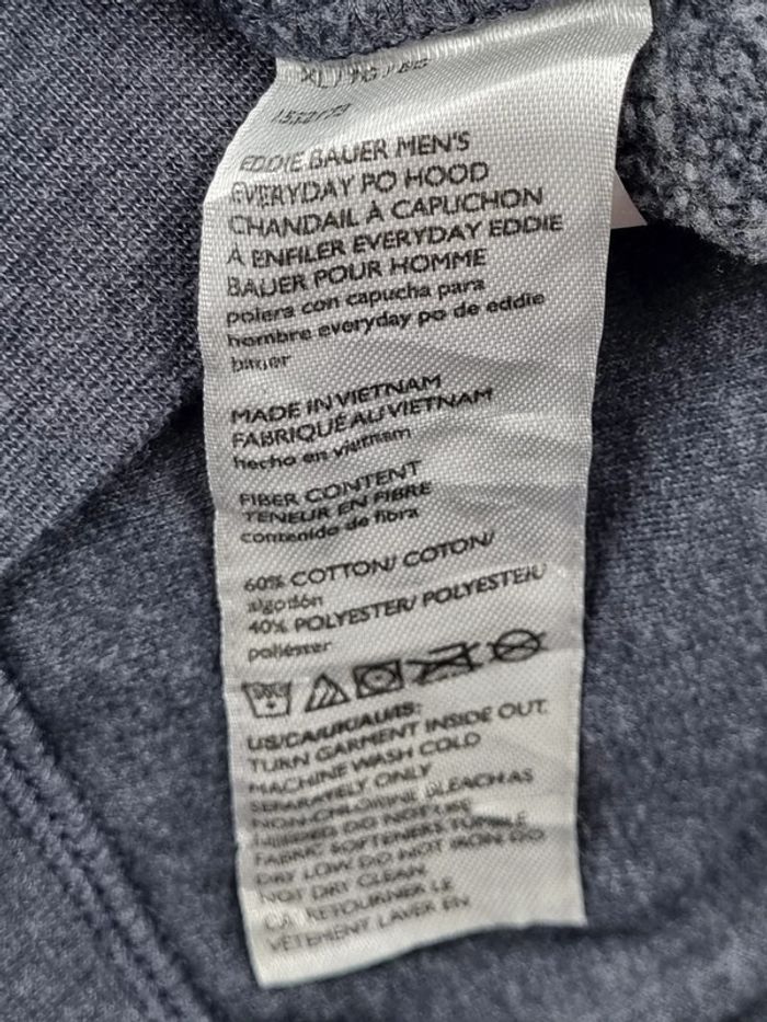 Sweat capuche Eddie Bauer bleu gris XL Hommes (mesures en photos) - photo numéro 10