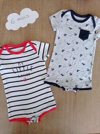 Lot de 2 barboteuses 6 mois