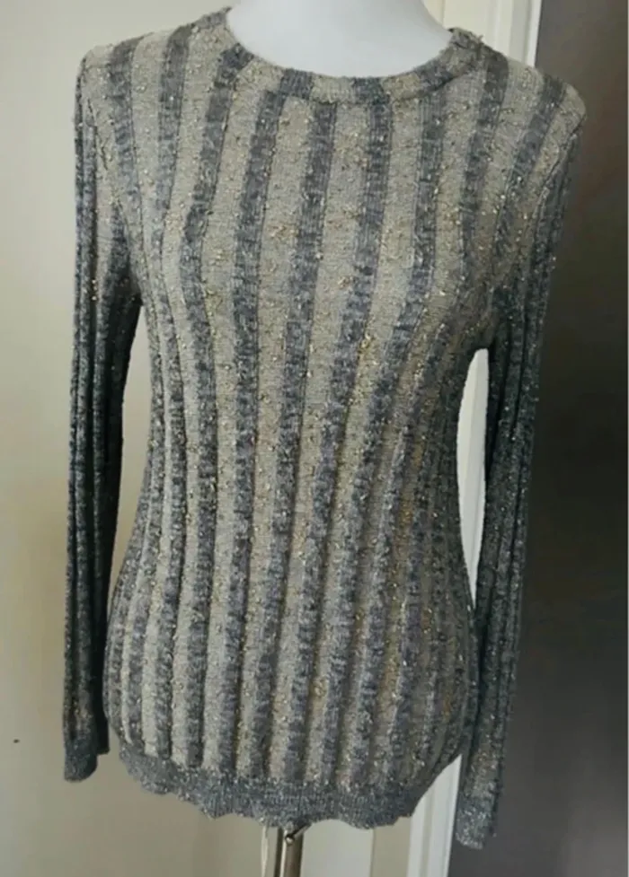 A.P.C - Pull fin Maille doré et argenté taille M/38