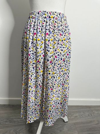 Jupe longue plissée reflets satinés multicolore Vintage TU