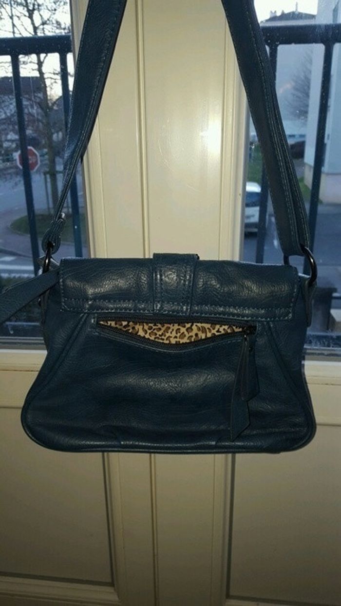 Sac bandoulière bleu et léopard - photo numéro 2