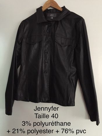 Veste en simili cuir noir Jennyfer Taille 40